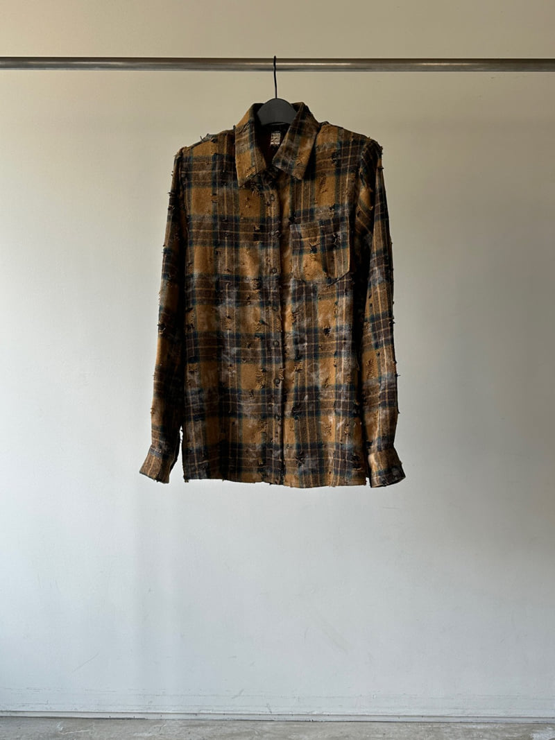 Chavi - Korean Women Fashion - #momslook - Vintage Check Shirt (Removable Pads) - 3