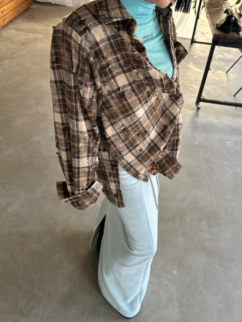 Chavi - Korean Women Fashion - #momslook - Vintage Check Shirt (Removable Pads) - 7