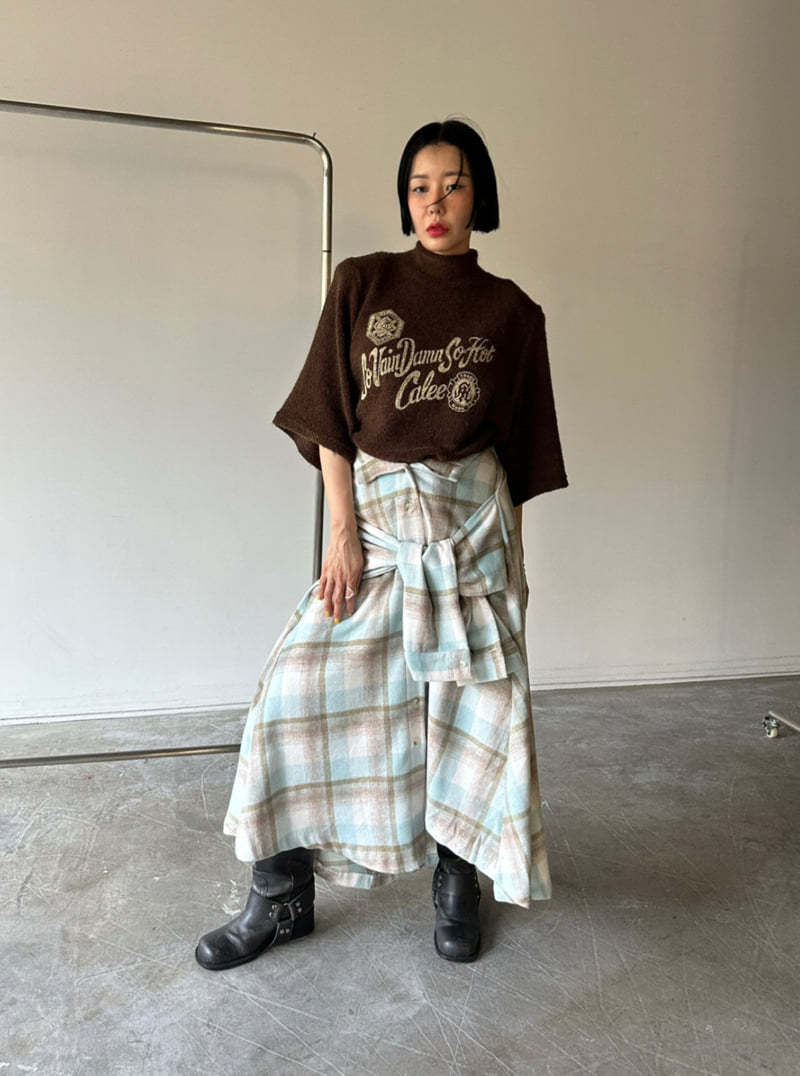 Chavi - Korean Women Fashion - #momslook - Check Shirt Skirt - 12