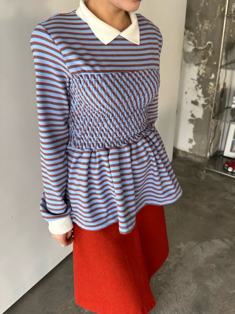 Chavi - Korean Women Fashion - #thelittlethings - Stripe Shirred Tee - 5
