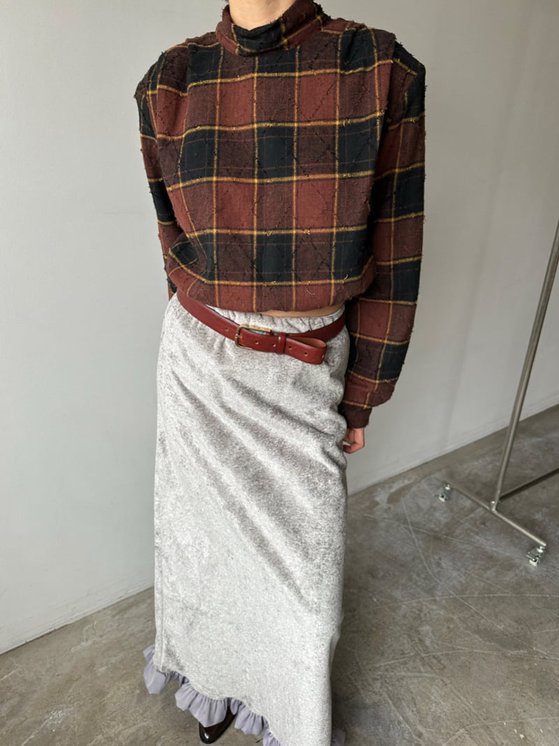 Chavi - Korean Women Fashion - #womensfashion - Tie Check Blouse - 12