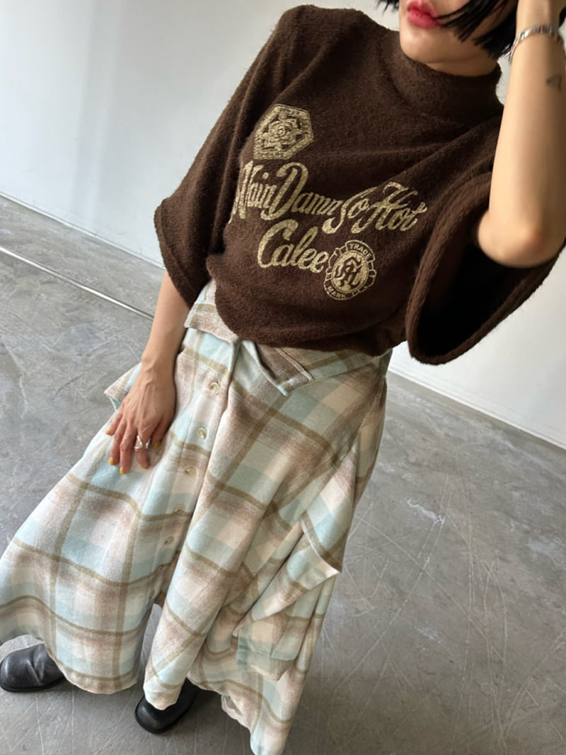 Chavi - Korean Women Fashion - #womensfashion - Check Shirt Skirt - 11