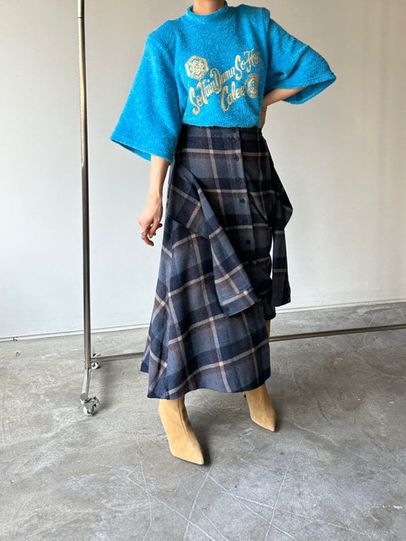 Chavi - Korean Women Fashion - #womensfashion - Check Shirt Skirt - 5