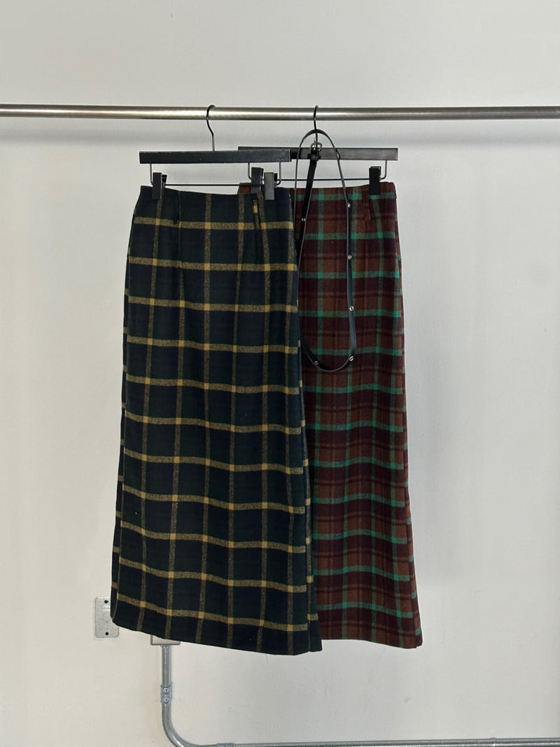 Chavi - Korean Women Fashion - #womensfashion - Back Pleat Skirt Belt Set