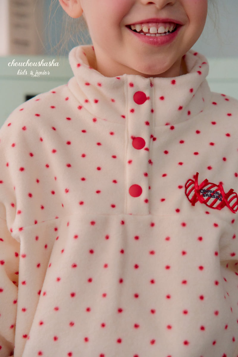 Chouchou Shasha - Korean Children Fashion - #Kfashion4kids - Candy Dot Fleece Tee - 10