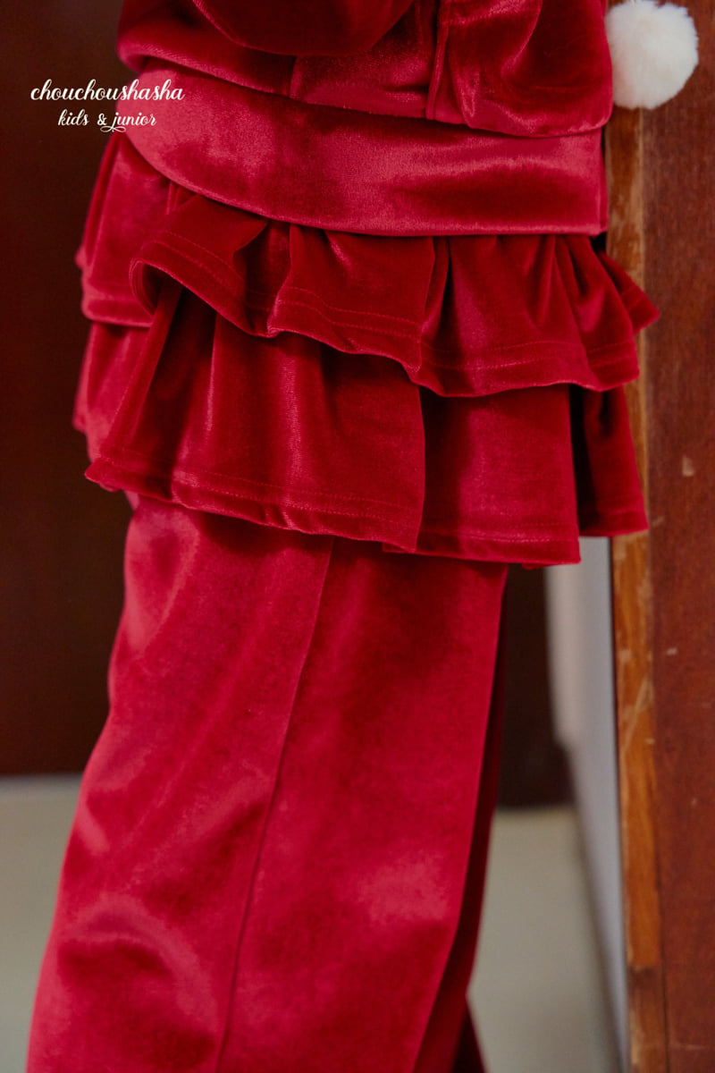 Chouchou Shasha - Korean Children Fashion - #Kfashion4kids - Merry Velvet Tiered Pants - 8