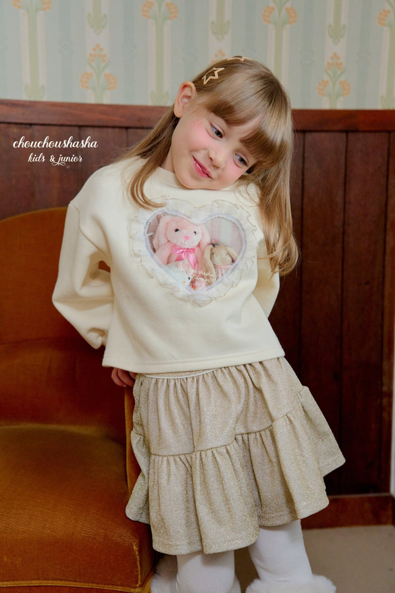 Chouchou Shasha - Korean Children Fashion - #designkidswear - Heart Lace Sweatshirt - 10