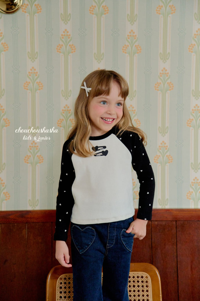 Chouchou Shasha - Korean Children Fashion - #designkidswear - Heart Pin Tee - 3
