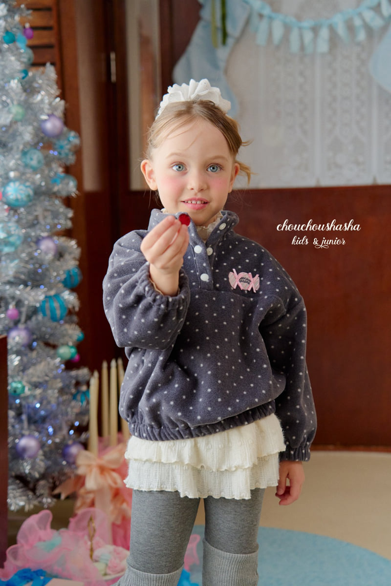 Chouchou Shasha - Korean Children Fashion - #discoveringself - Candy Dot Fleece Tee - 5