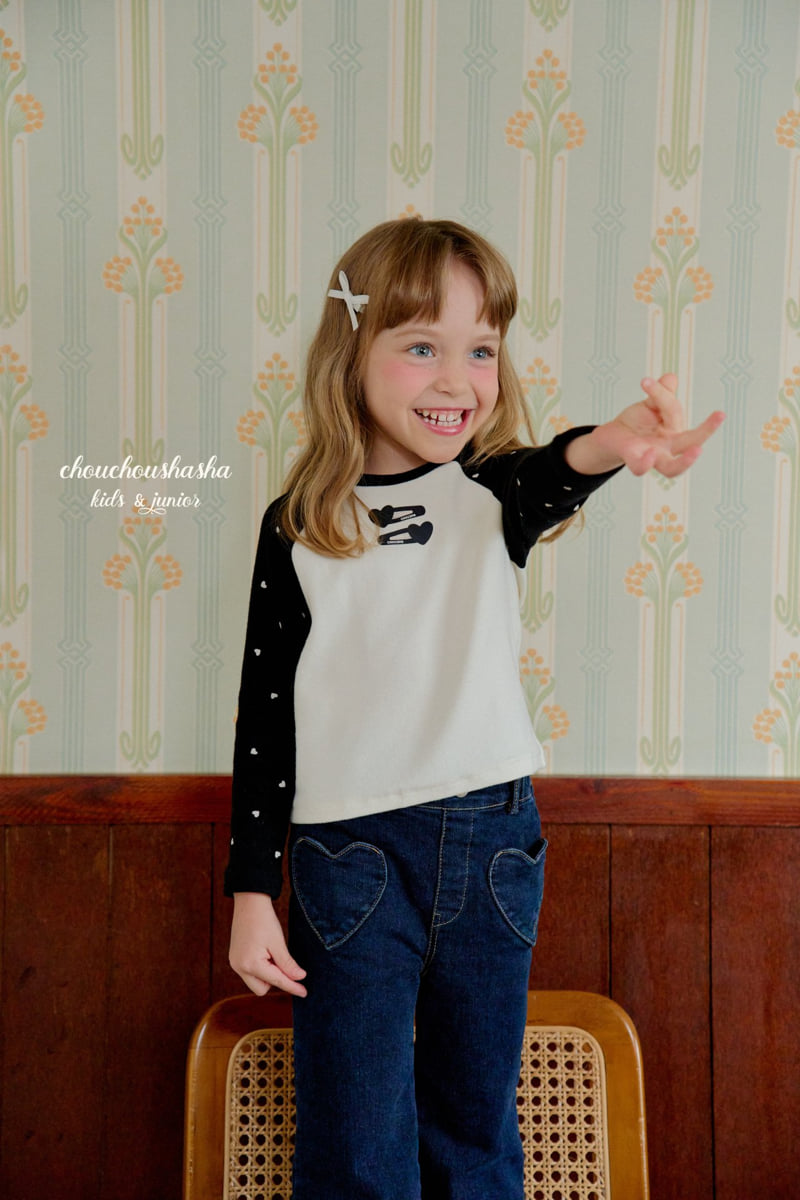 Chouchou Shasha - Korean Children Fashion - #designkidswear - Heart Pin Tee - 4