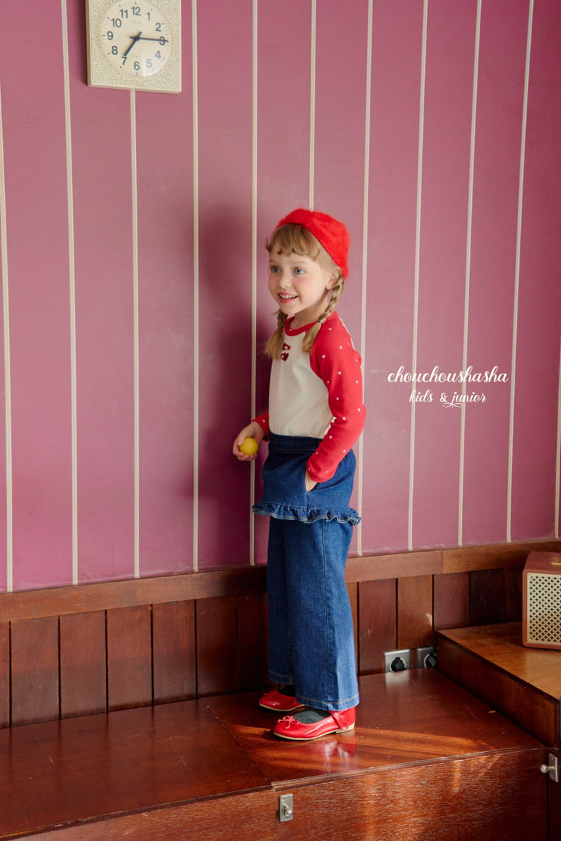 Chouchou Shasha - Korean Children Fashion - #discoveringself - Frill Denim Skirt Pants (Brushed) - 10