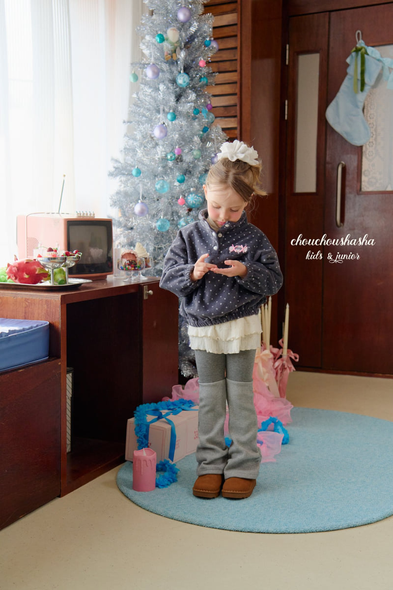 Chouchou Shasha - Korean Children Fashion - #fashionkids - Candy Dot Fleece Tee - 6
