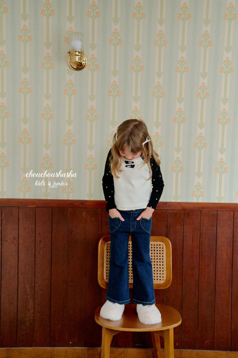 Chouchou Shasha - Korean Children Fashion - #fashionkids - Heart Bootcut Pants (Brushed) - 3