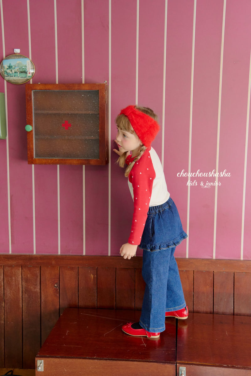 Chouchou Shasha - Korean Children Fashion - #fashionkids - Frill Denim Skirt Pants (Brushed) - 11