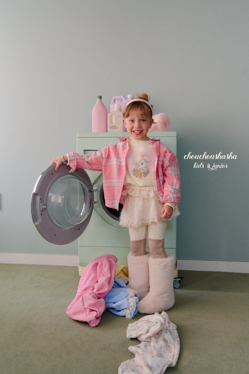 Chouchou Shasha - Korean Children Fashion - #kidsshorts - Heart Check Shirt - 12
