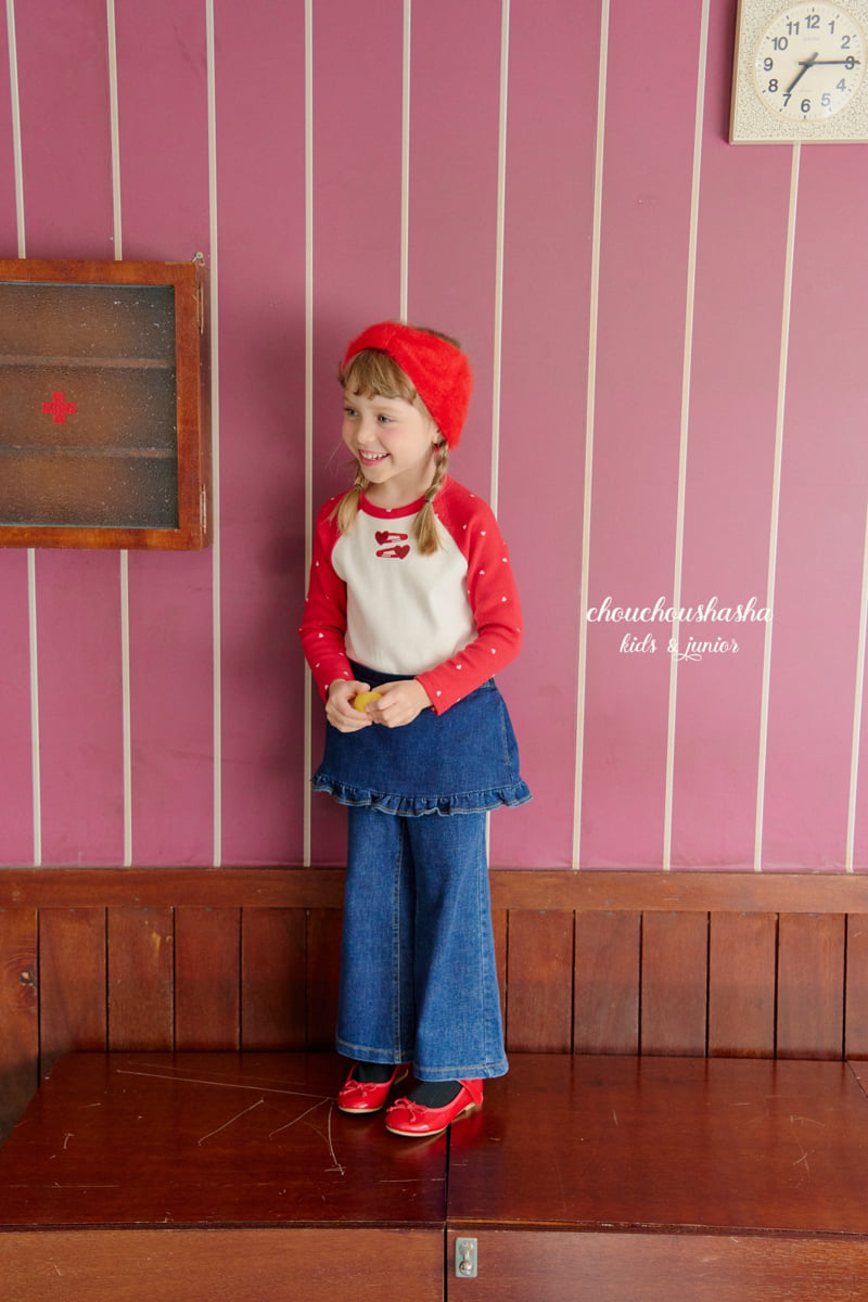 Chouchou Shasha - Korean Children Fashion - #kidsshorts - Frill Denim Skirt Pants (Brushed) - 12