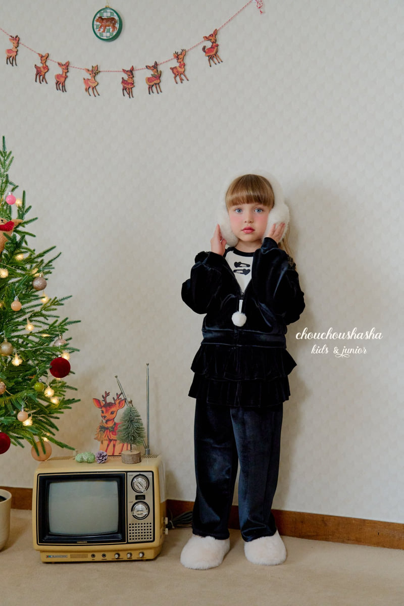 Chouchou Shasha - Korean Children Fashion - #kidsshorts - Merry Velvet Tiered Pants - 5