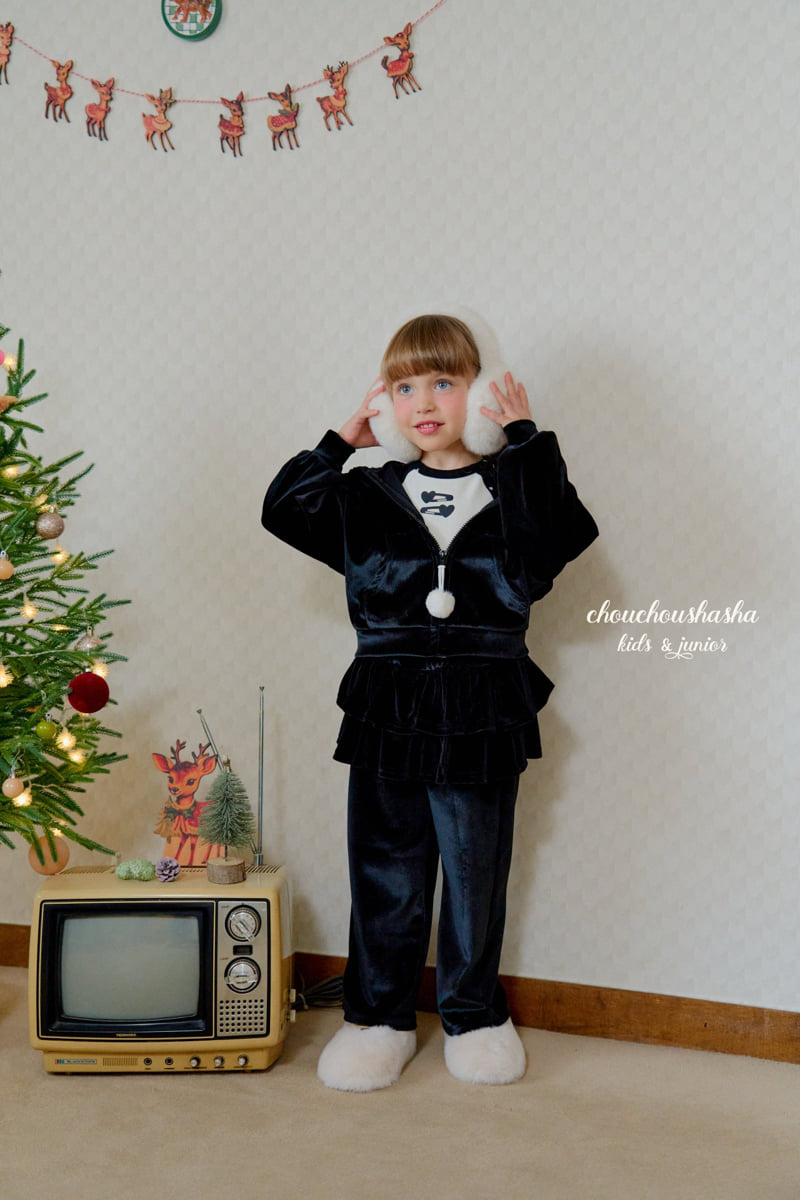 Chouchou Shasha - Korean Children Fashion - #kidsstore - Merry Velvet Tiered Pants - 6