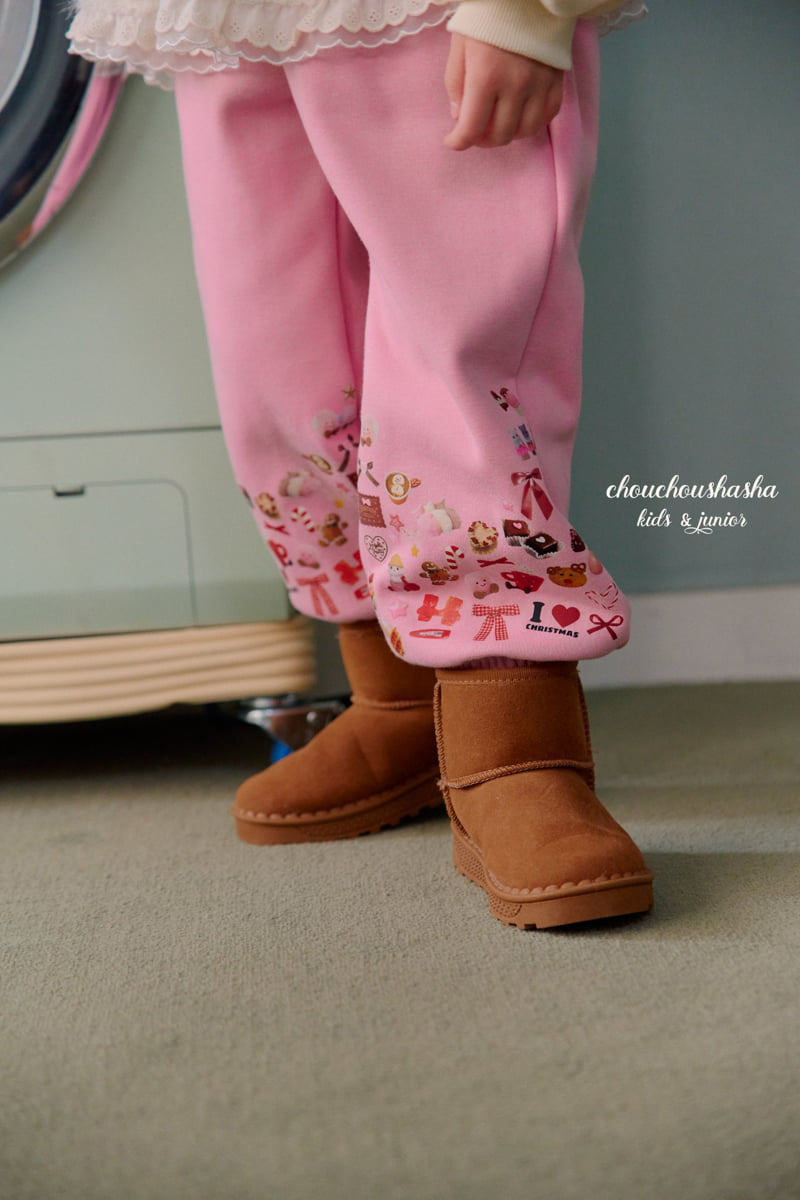Chouchou Shasha - Korean Children Fashion - #kidzfashiontrend - Happy Sticker Jogger Pants