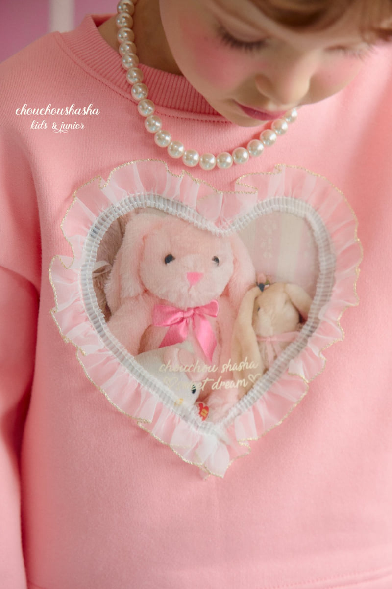 Chouchou Shasha - Korean Children Fashion - #littlefashionista - Heart Lace Sweatshirt