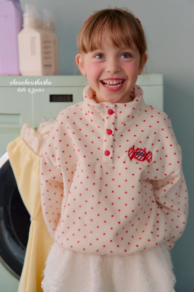 Chouchou Shasha - Korean Children Fashion - #littlefashionista - Candy Dot Fleece Tee - 11