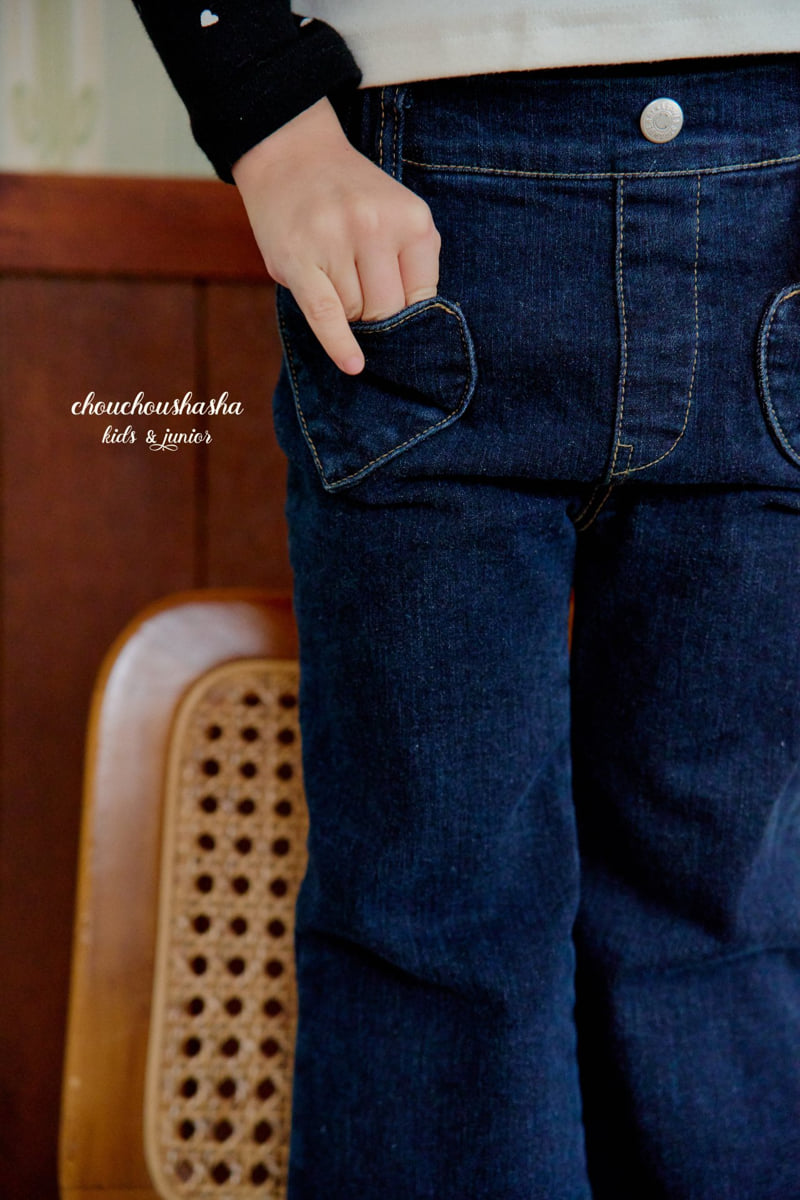 Chouchou Shasha - Korean Children Fashion - #magicofchildhood - Heart Bootcut Pants (Brushed) - 9