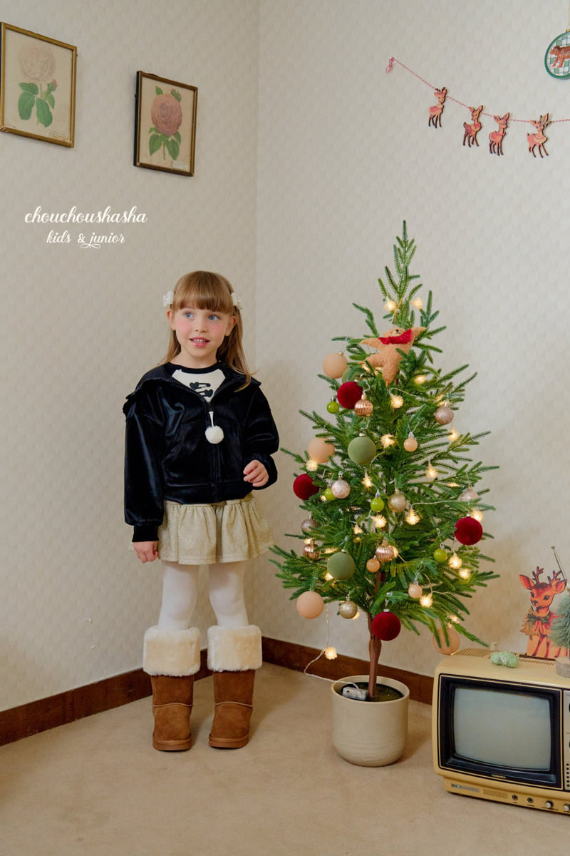 Chouchou Shasha - Korean Children Fashion - #magicofchildhood - Merry Velvet Hood Jacket - 5