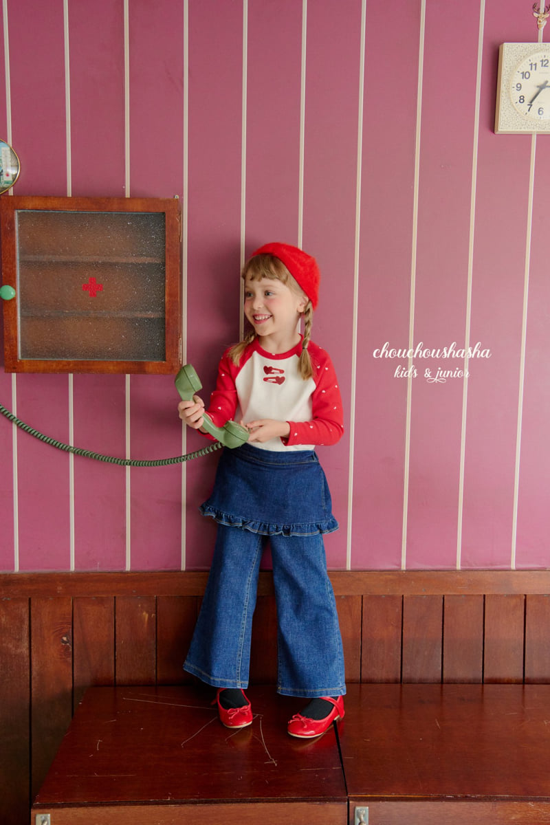 Chouchou Shasha - Korean Children Fashion - #magicofchildhood - Frill Denim Skirt Pants (Brushed) - 3