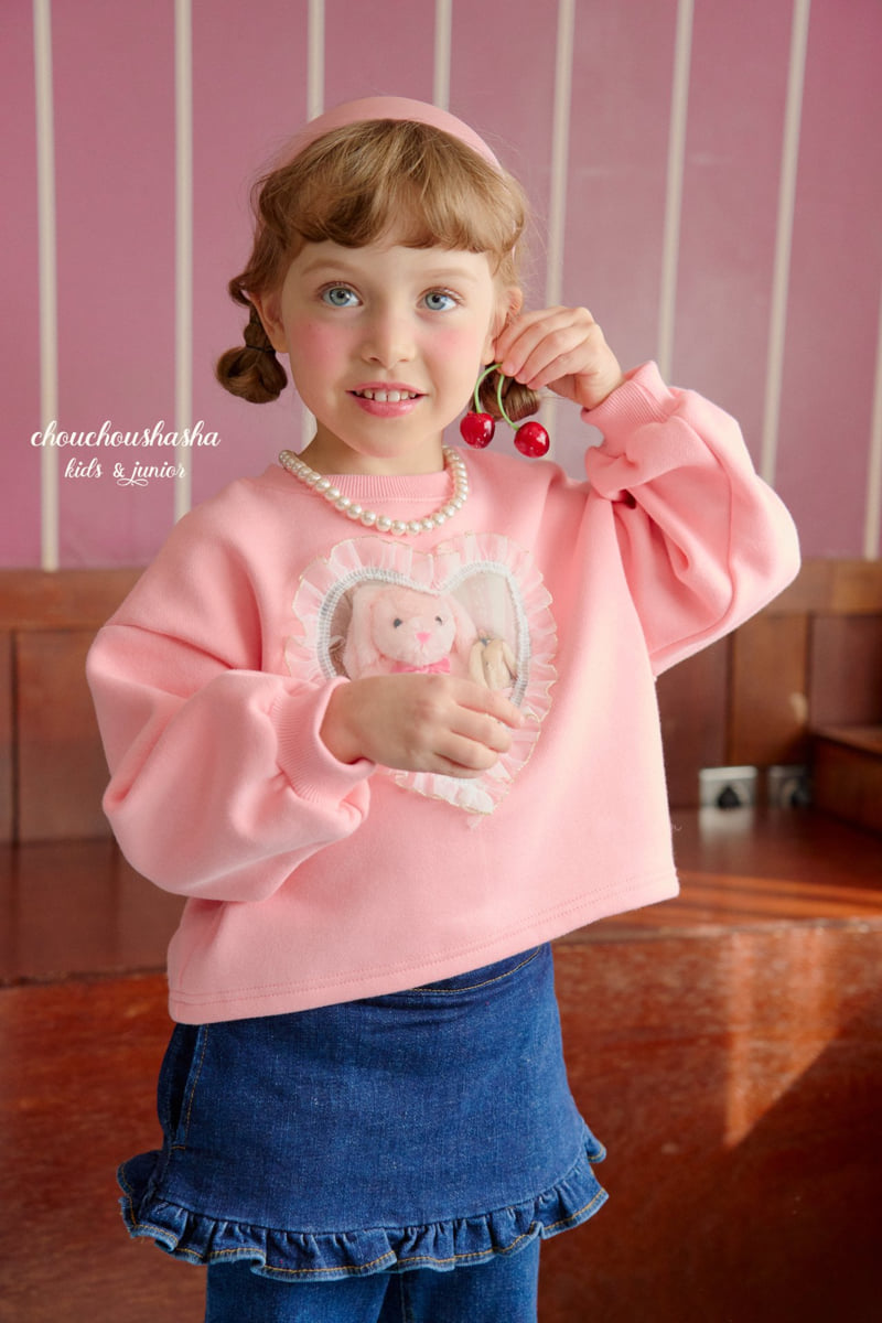 Chouchou Shasha - Korean Children Fashion - #minifashionista - Heart Lace Sweatshirt - 3