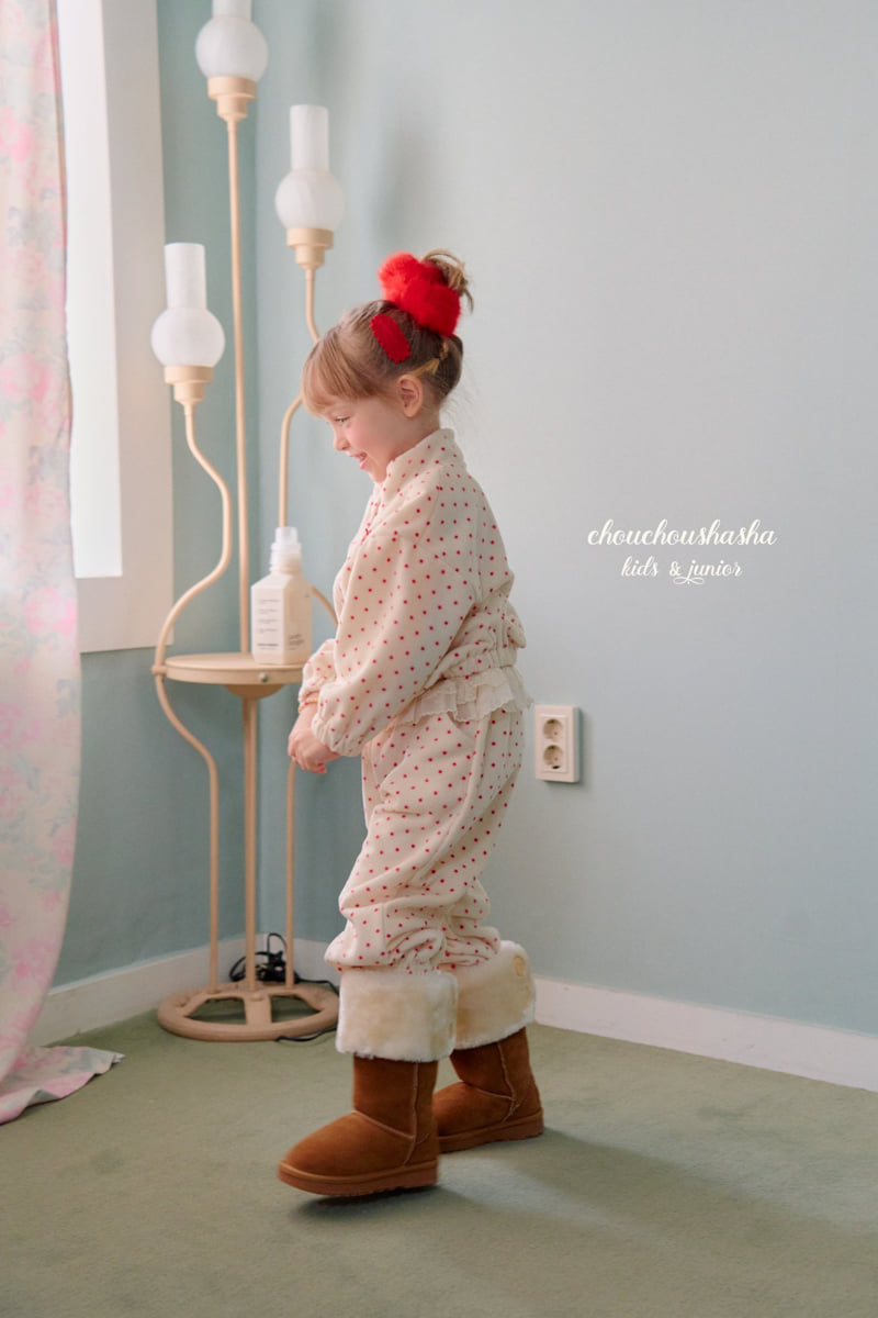 Chouchou Shasha - Korean Children Fashion - #minifashionista - Dot Lace Fleece Pants - 9