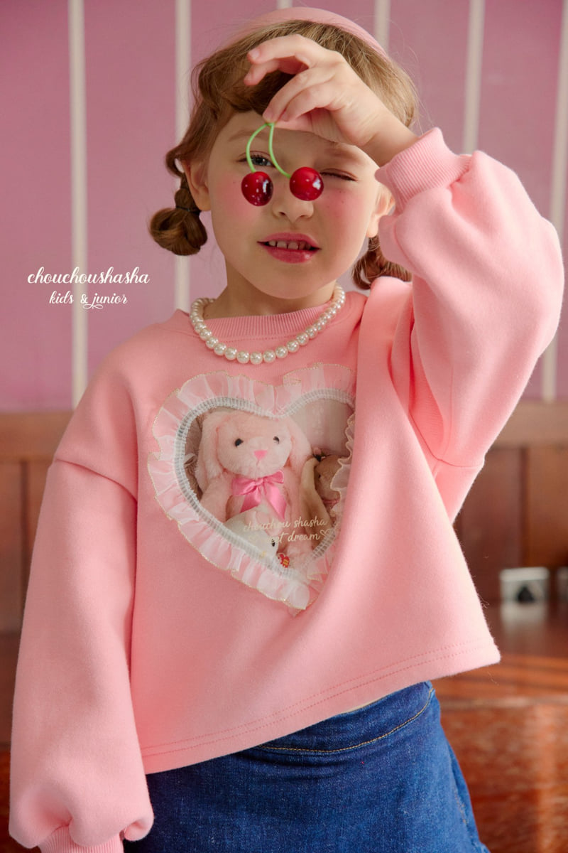 Chouchou Shasha - Korean Children Fashion - #minifashionista - Heart Lace Sweatshirt - 4
