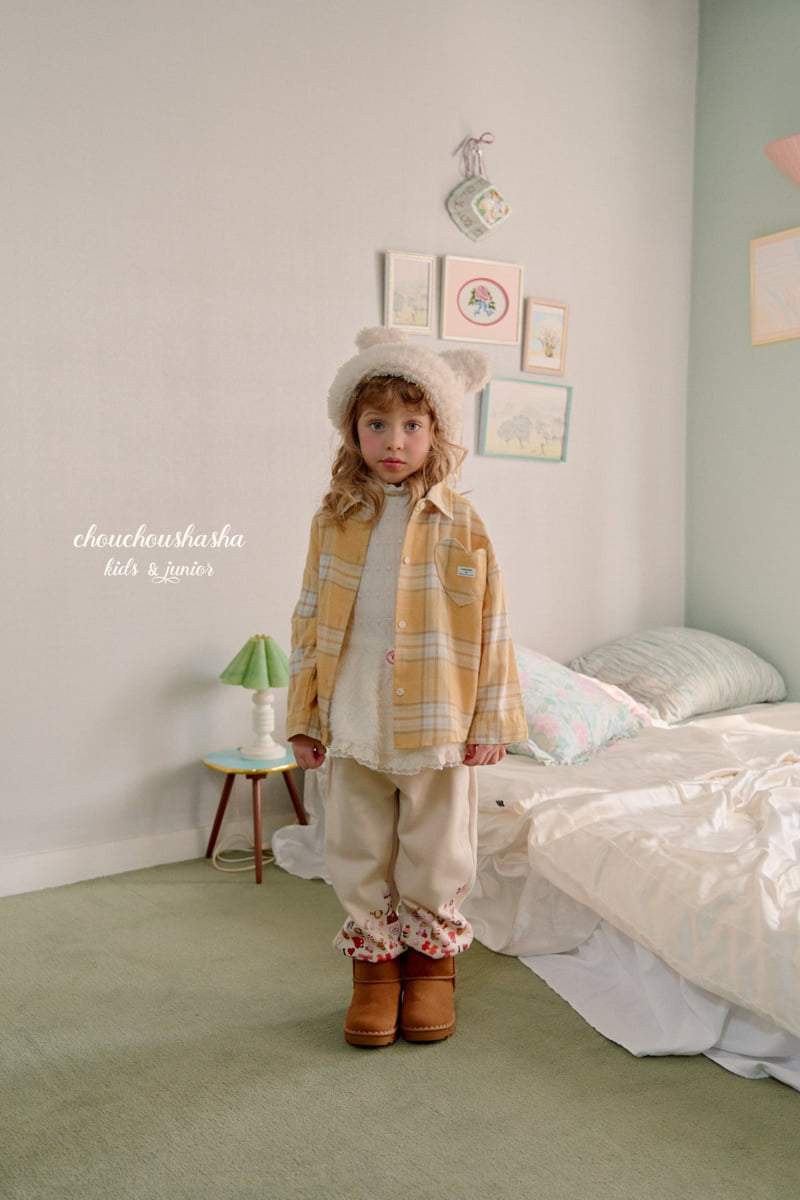 Chouchou Shasha - Korean Children Fashion - #prettylittlegirls - Heart Check Shirt - 3
