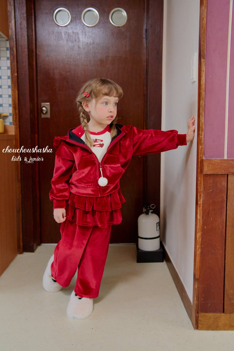 Chouchou Shasha - Korean Children Fashion - #prettylittlegirls - Merry Velvet Tiered Pants - 12