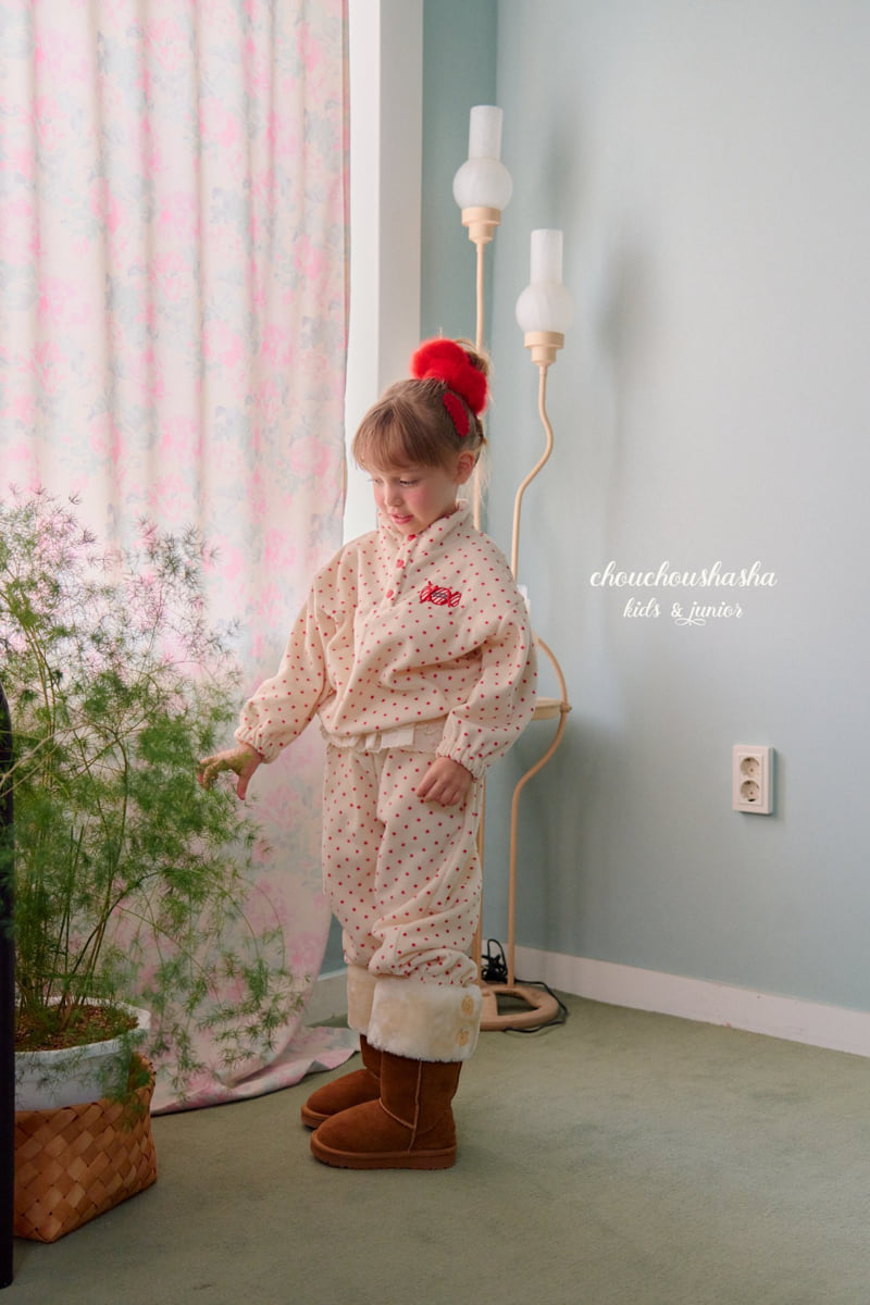 Chouchou Shasha - Korean Children Fashion - #prettylittlegirls - Dot Lace Fleece Pants - 10