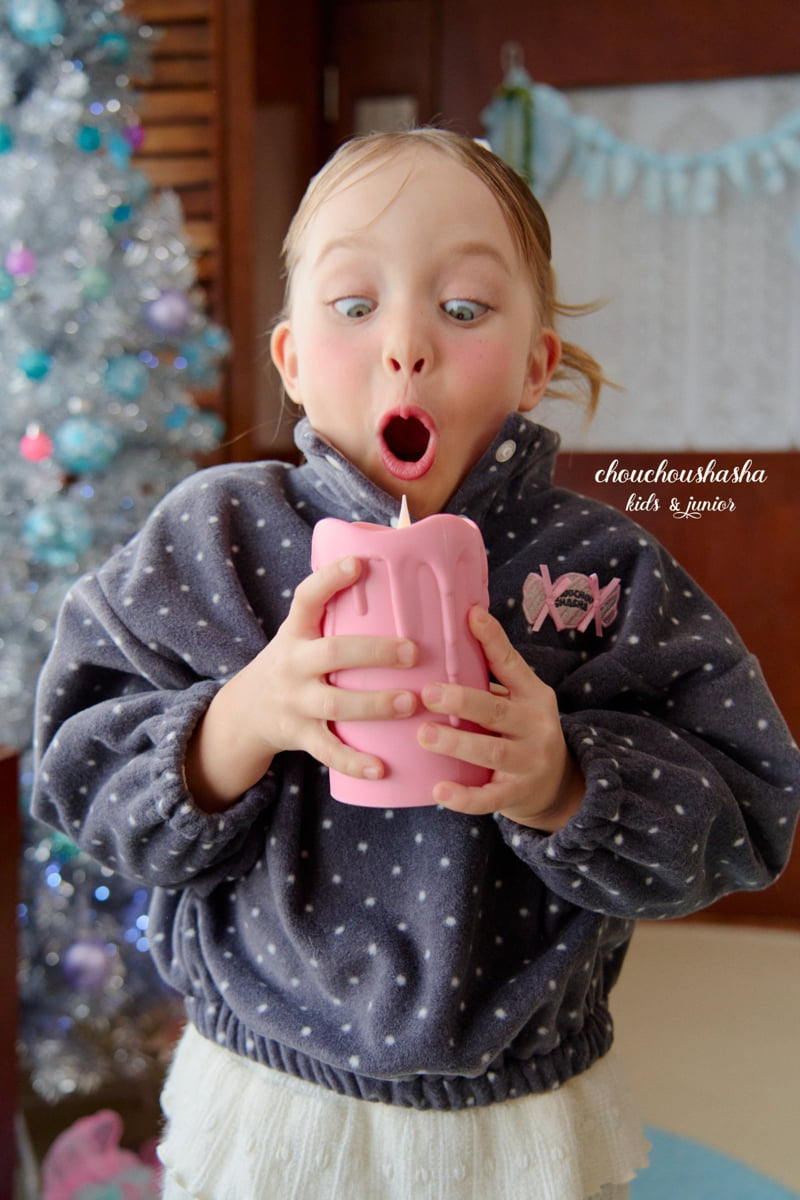 Chouchou Shasha - Korean Children Fashion - #stylishchildhood - Candy Dot Fleece Tee
