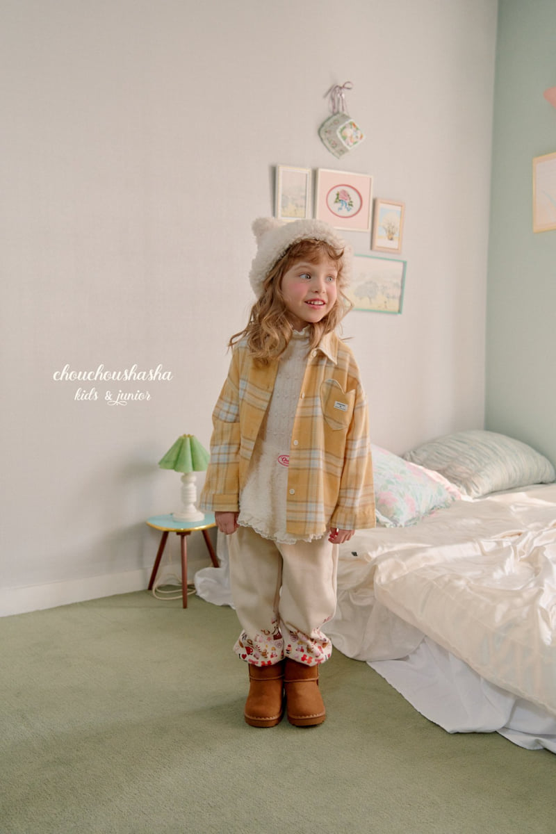 Chouchou Shasha - Korean Children Fashion - #prettylittlegirls - Heart Check Shirt - 4