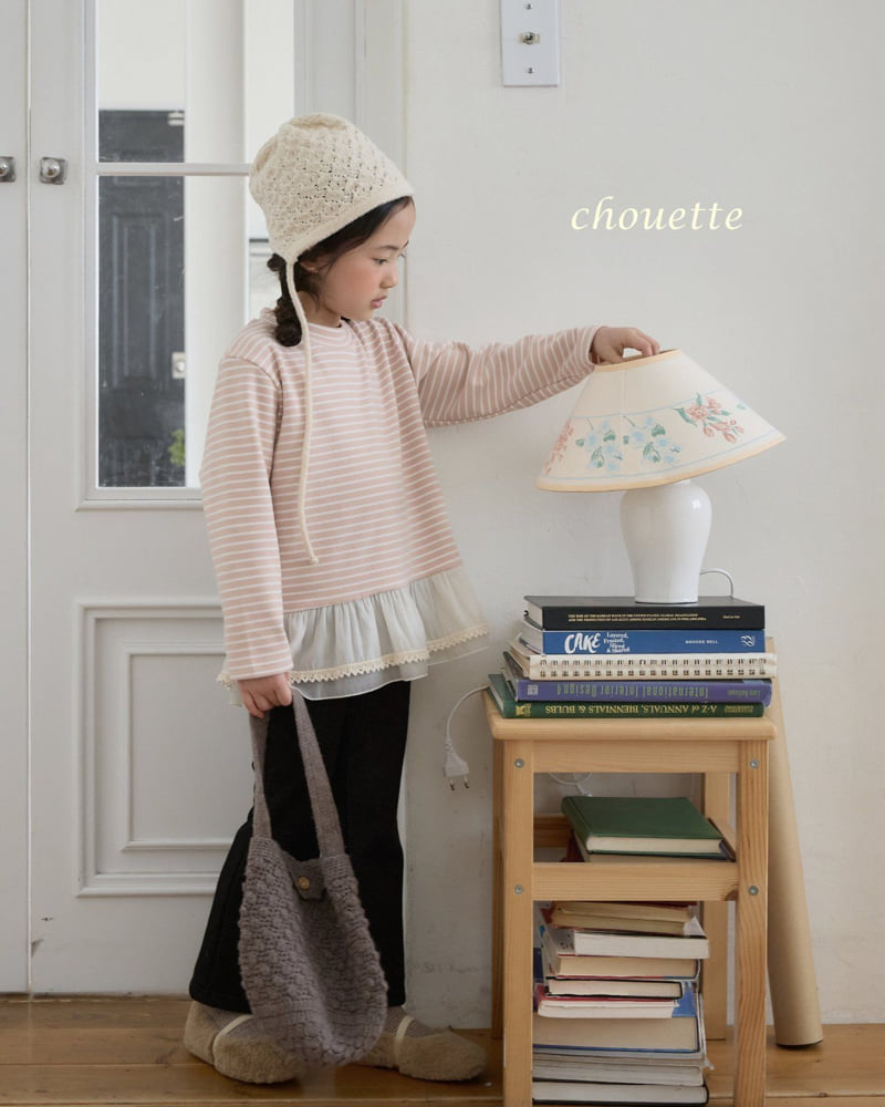 Chouette - Korean Children Fashion - #Kfashion4kids - Striped Frill Tee - 6