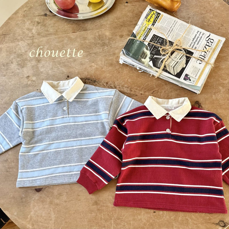 Chouette - Korean Children Fashion - #Kfashion4kids - Fleece Rugby Collar Tee