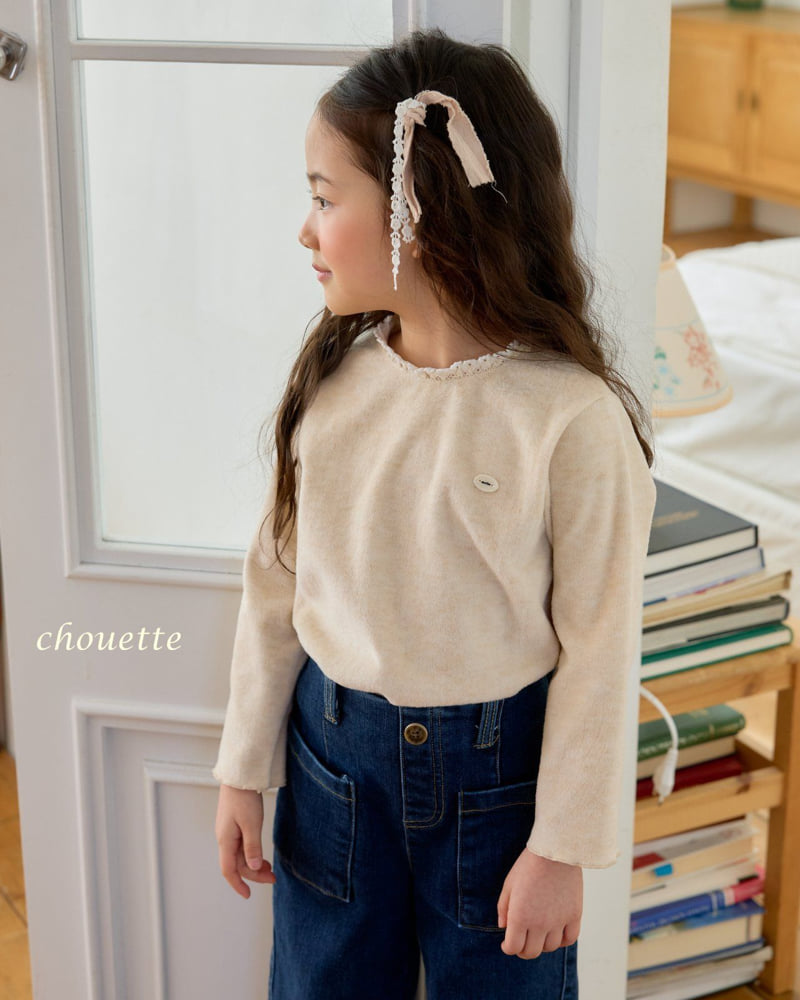Chouette - Korean Children Fashion - #stylishchildhood - Lace Latte Tee - 4