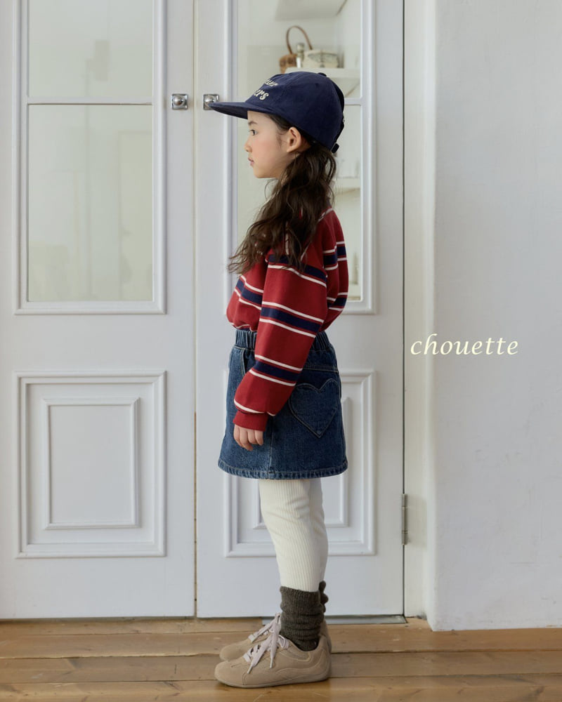 Chouette - Korean Children Fashion - #childrensboutique - Heart Denim Fleece Skirt - 11