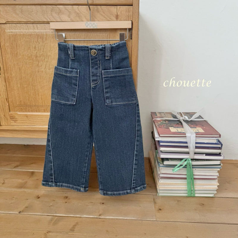 Chouette - Korean Children Fashion - #designkidswear - Pocket Button Fleece Denim Pants