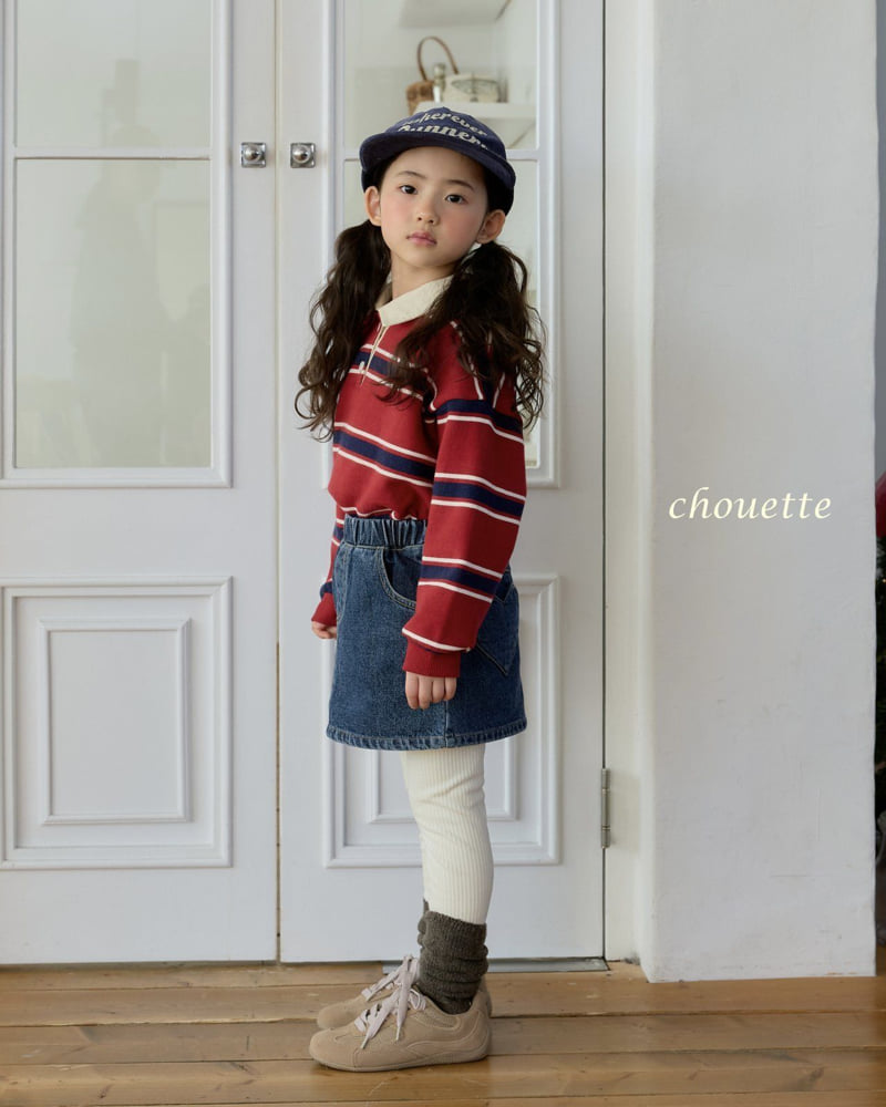 Chouette - Korean Children Fashion - #designkidswear - Heart Denim Fleece Skirt - 12