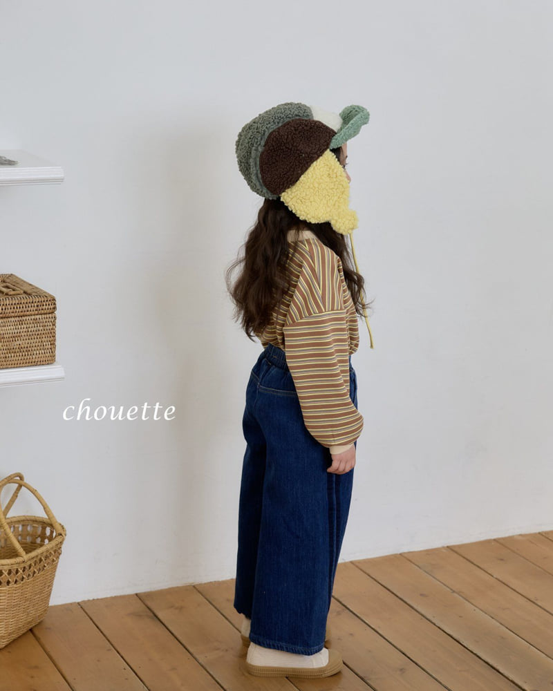 Chouette - Korean Children Fashion - #fashionkids - Curve Tape Double Denim Pants - 5