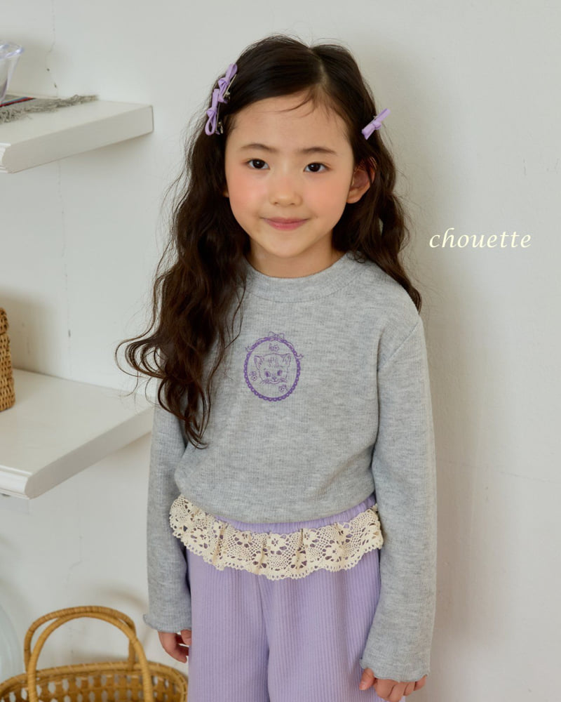 Chouette - Korean Children Fashion - #kidzfashiontrend - Love Cat Fleece Tee - 8