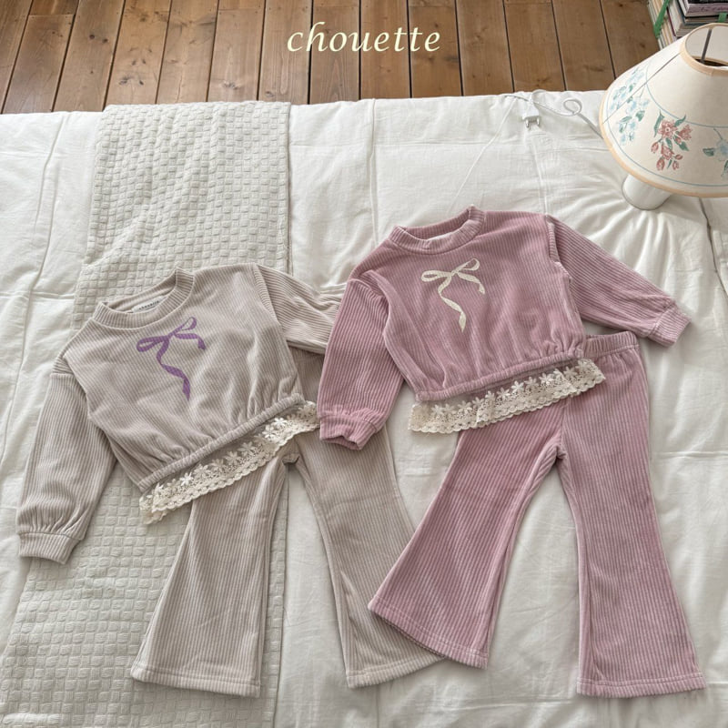 Chouette - Korean Children Fashion - #magicofchildhood - Velour Frill Set
