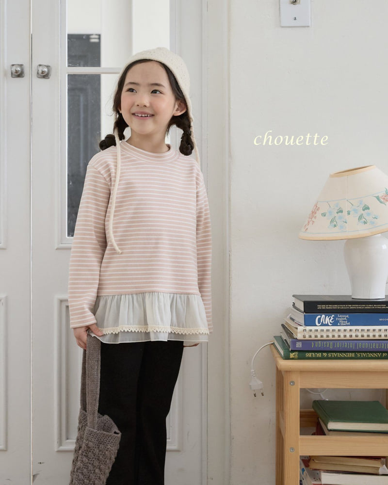 Chouette - Korean Children Fashion - #minifashionista - Striped Frill Tee - 9