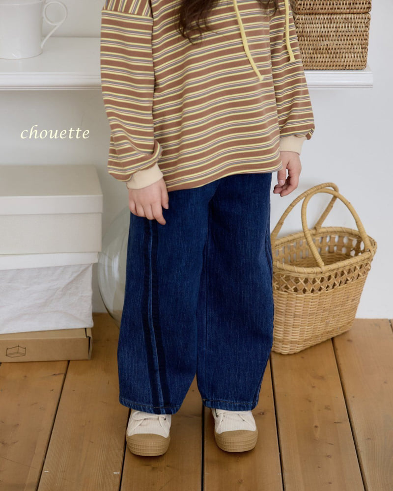 Chouette - Korean Children Fashion - #minifashionista - Curve Tape Double Denim Pants - 12