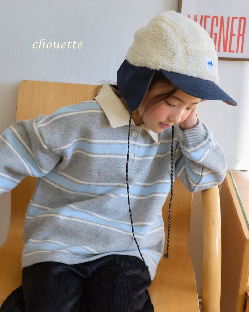 Chouette - Korean Children Fashion - #prettylittlegirls - Fleece Rugby Collar Tee - 5