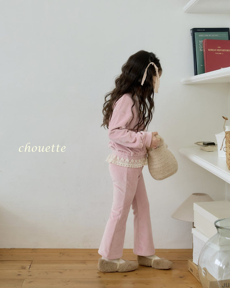 Chouette - Korean Children Fashion - #stylishchildhood - Velour Frill Set - 6