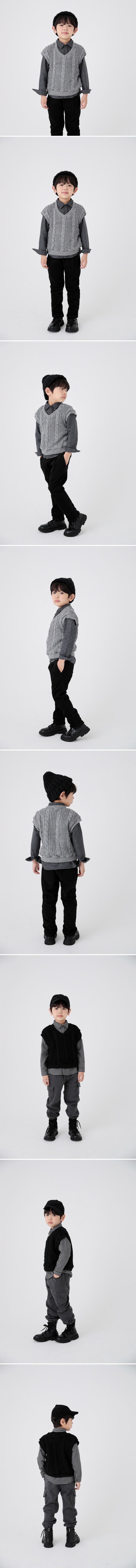 Cocobang - Korean Children Fashion - #kidsshorts - Cable Knit Vest